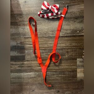 Halloween Costume: Striped Bow Tie and Suspenders